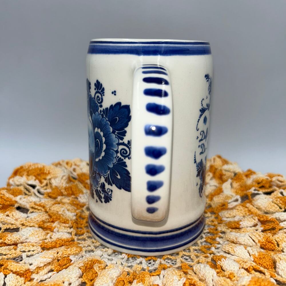 Vintage Delft Blue Beer Stein Or Mug Made in Holland